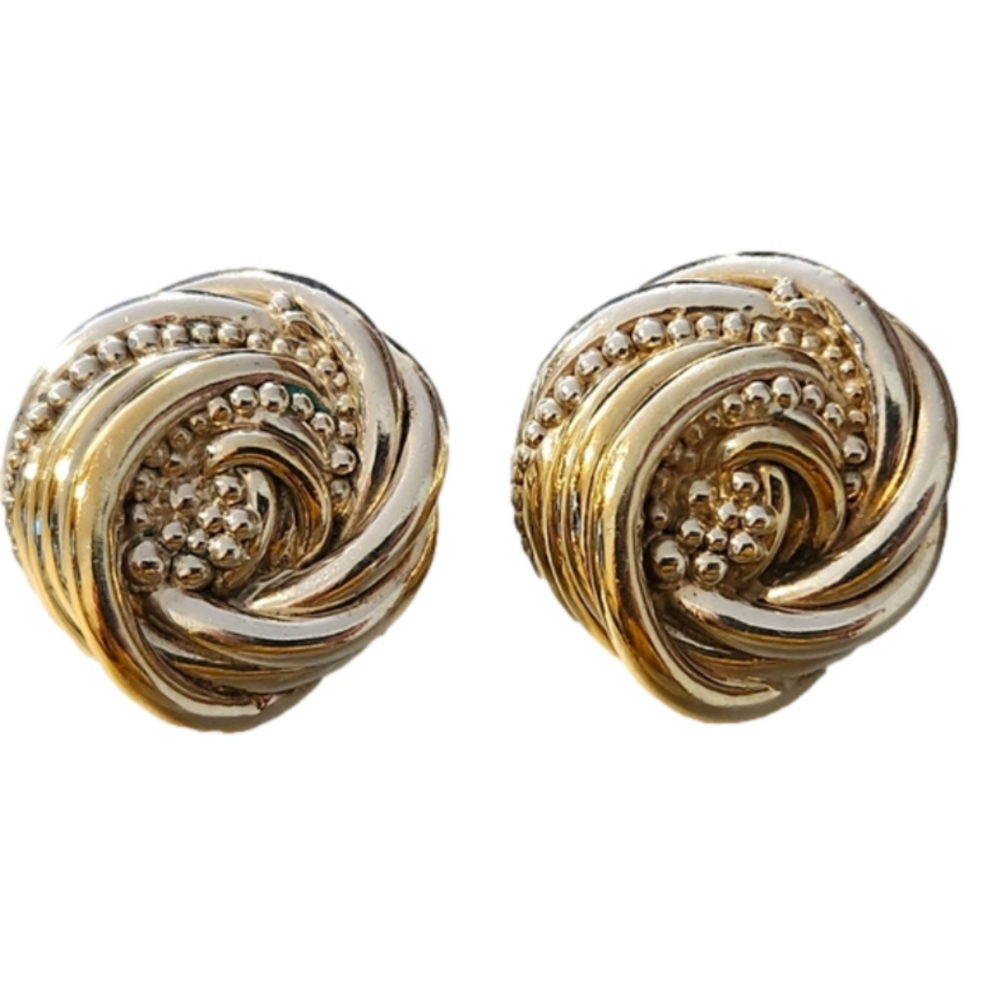 Zuni Joseph Eustache Lambert 925 Silver Gold Clip On Earrings